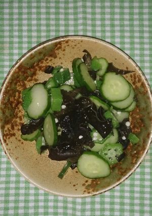 簡単！オクラときゅうりと木耳の和え物-レシピのメイン写真