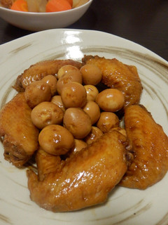 手羽先とうずらの卵の醤油煮-レシピのメイン写真