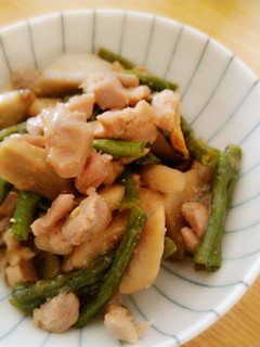 長豆とごぼうの生姜入り鶏肉煮-レシピのメイン写真