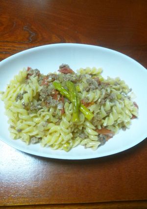 夏野菜と合挽き肉のラグーソースパスタ-レシピのメイン写真