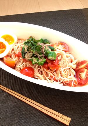 簡単☆極旨！トマトのさっぱりツルツル素麺-レシピのメイン写真