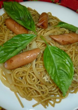 ☆我が家の玉ねぎとバジルのカレーパスタ☆-レシピのメイン写真
