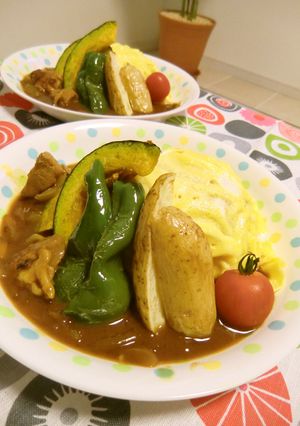 北海道野菜のオムカレー-レシピのメイン写真