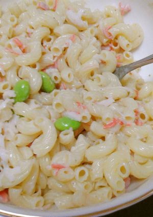カニカマと枝豆のごまドレマカロニサラダ♪-レシピのメイン写真