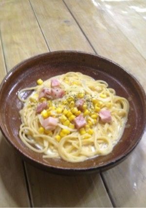 コーンの簡単クリームパスタ-レシピのメイン写真