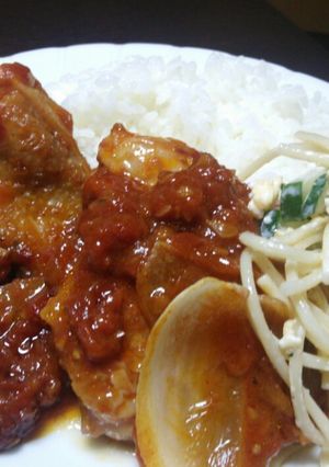 簡単 チキンステーキトマト煮-レシピのメイン写真