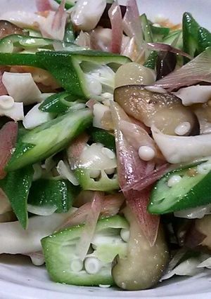 オクラとみょうがの夏野菜サラダ-レシピのメイン写真