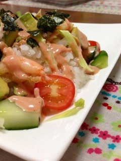 簡単カフェごはん*エビアボカド〜-レシピのメイン写真