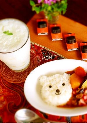 タコと夏野菜の白クマちゃんカレー♪-レシピのメイン写真