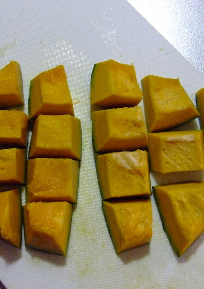煮物の用のかぼちゃの切り方（＾−＾）☆-レシピのメイン写真