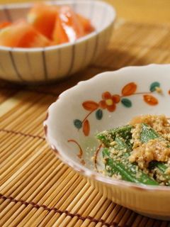 *オクラの梅ごま和え*-レシピのメイン写真
