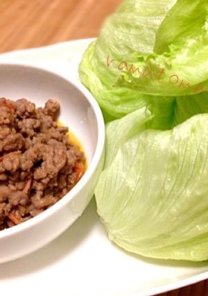 トマト肉味噌のレタス包み.ෆ̊౨ೄ೫̥͙-レシピのメイン写真
