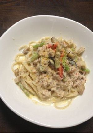 ズワイガニのクリームパスタ-レシピのメイン写真