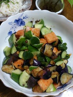 素揚げ夏野菜とサーモンのサラダ-レシピのメイン写真