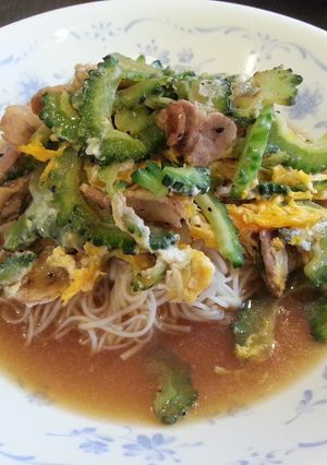 ゴーヤ&豚バラのせぶっかけそうめん-レシピのメイン写真