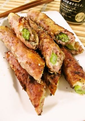 アスパラとひき肉のパリパリスティツク-レシピのメイン写真