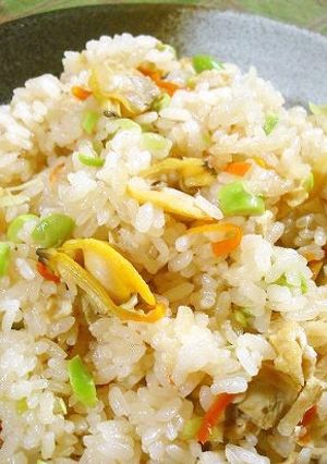 枝豆入りあさりとショウガの炊き込みご飯-レシピのメイン写真