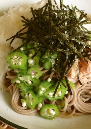 オクラとろろツナ蕎麦♪夏-レシピのメイン写真