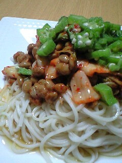納豆キムチの冷麦-レシピのメイン写真