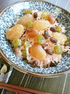 ♡炊飯器でいろどり甘納豆お赤飯♡-レシピのメイン写真