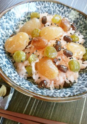 ♡炊飯器でいろどり甘納豆お赤飯♡-レシピのメイン写真