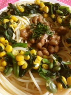 簡単 ほうれん草と納豆のパスタ-レシピのメイン写真