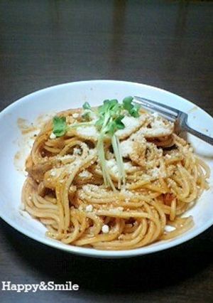 茄子と鶏肉のトマトソースパスタ-レシピのメイン写真