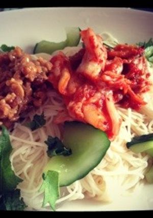 納豆キムチそーめん-レシピのメイン写真