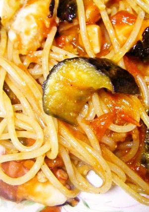 茄子とタコのスパゲティ-レシピのメイン写真