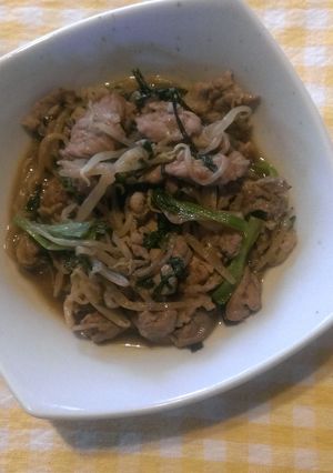 豚肉とニラもやしの醤油麹炒め♪-レシピのメイン写真