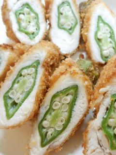鶏むね肉でお安く!オクラ巻きフライ♪-レシピのメイン写真