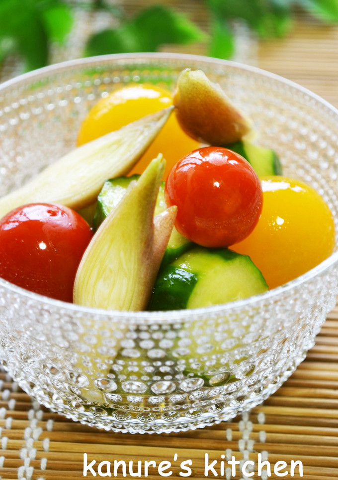 夏野菜のお漬物（トマト・きゅうり・茗荷）-レシピのメイン写真