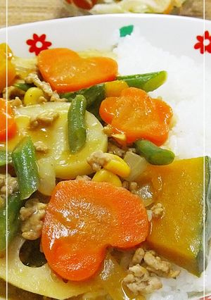 フライパンで*野菜たっぷりカレー-レシピのメイン写真