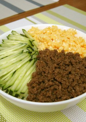 合いびきミンチの三色丼♬-レシピのメイン写真