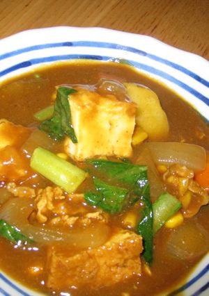 小松菜と厚揚げを+したカレー-レシピのメイン写真