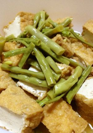 厚揚げと十六ささげの煮もの-レシピのメイン写真