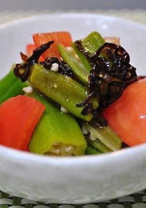 トマトとオクラの塩昆布和え-レシピのメイン写真