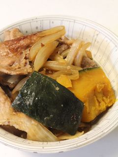 時短!豚薄切り肉+塩麹deかぼちゃの煮物-レシピのメイン写真