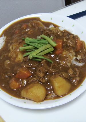 三尺豆のソテーのせカレー-レシピのメイン写真