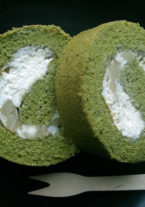 栗入り抹茶ロールケーキ-レシピのメイン写真