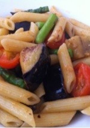 ナスとトマトのアンチョビ風味パスタ-レシピのメイン写真