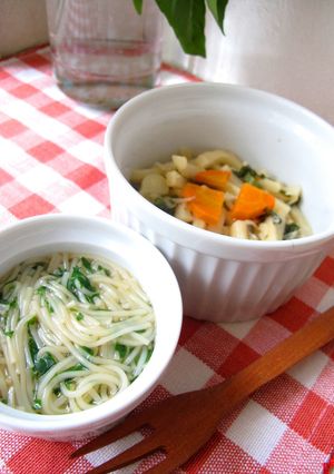 離乳～幼児食♪つるつるモロヘイヤ麺-レシピのメイン写真