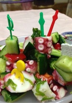 タコとキュウリのピンチョス風♪♪-レシピのメイン写真