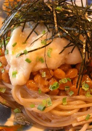 蒟蒻麺入りネバネバヘルシ−ぶっかけ蕎麦♪-レシピのメイン写真