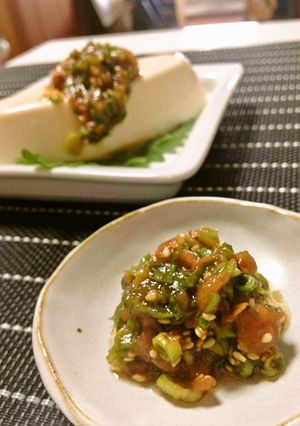 豆腐や山芋に☆梅と葱の胡麻和えだれ-レシピのメイン写真
