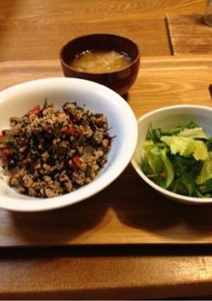 元気になるヒジキのそぼろ丼-レシピのメイン写真