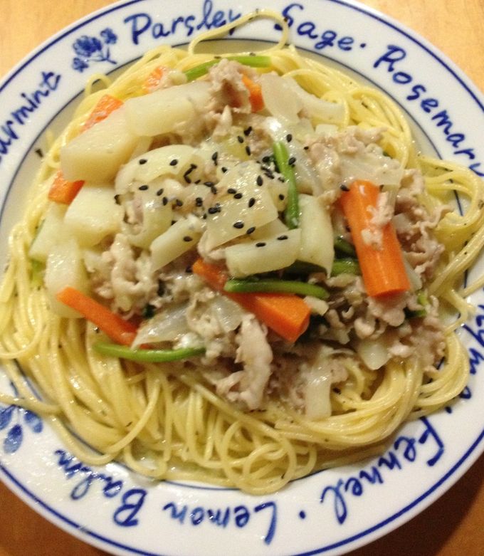 豚バラクリームスパゲッティ-レシピのメイン写真