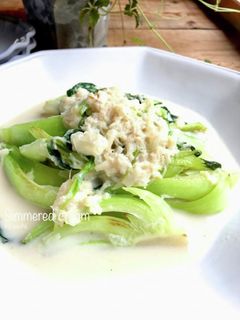 青梗菜と帆立のクリーム煮-レシピのメイン写真