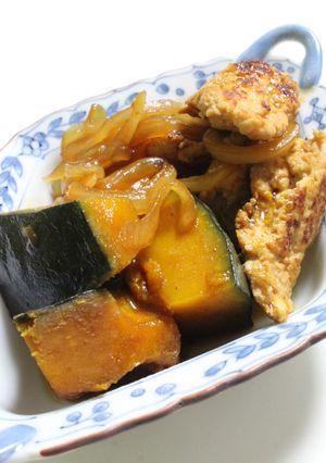時短！鶏ミンチ＋塩麹deかぼちゃの煮物-レシピのメイン写真