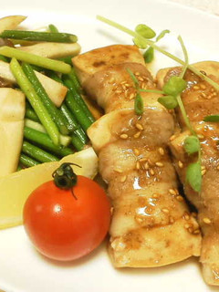 金ごますりごま豆腐肉巻き-レシピのメイン写真